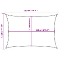 Produktbild för Solsegel sandfärgat 6x4 m 100% polyesteroxford