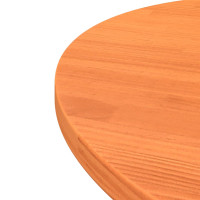 Produktbild för Bordsskiva rund vaxad brun Ø70x2,5 cm massiv furu