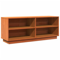Produktbild för Tv-bänk vaxbrun 110x34x45 cm massiv furu
