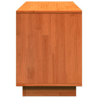 Produktbild för Tv-bänk vaxbrun 110x34x45 cm massiv furu