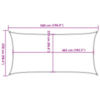 Produktbild för Solsegel sandfärgat 5x2,5 m 100% polyesteroxford