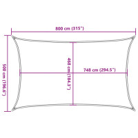 Produktbild för Solsegel sandfärgat 8x5 m 100% polyesteroxford