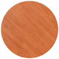 Produktbild för Bordsskiva rund vaxad brun Ø80x2,5 cm massiv furu