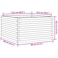 Produktbild för Odlingslåda vit 80x80x45,5 cm massiv furu