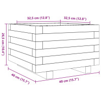 Produktbild för Odlingslåda vaxbrun 40x40x26,5 cm massiv furu