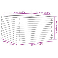 Produktbild för Odlingslåda 80x80x45,5 cm massivt furuträ