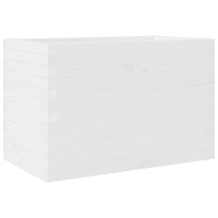 Produktbild för Odlingslåda vit 70x40x45,5 cm massiv furu