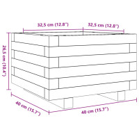 Produktbild för Odlingslåda vit 40x40x26,5 cm massiv furu