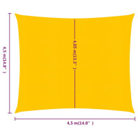 Produktbild för Solsegel 160 g/m² fyrkantig gul 4,5x4,5 m HDPE