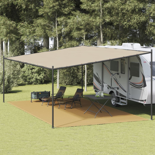 vidaXL Tältmatta sandfärgat 400x600 cm HDPE