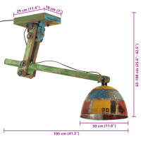 Produktbild för Taklampa 25 W flerfärgad 105x30x65-108 cm E27