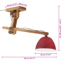 Produktbild för Taklampa 25 W nött röd 105x30x65-108 cm E27