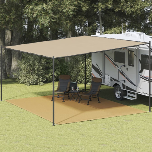 vidaXL Tältmatta sandfärgat 400x500 cm HDPE