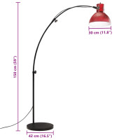 Produktbild för Golvlampa 25 W nött röd 150 cm E27