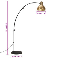 Produktbild för Golvlampa 25 W antik mässing 150 cm E27