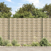 Produktbild för Insynsskydd för trädgården 4 st stenmotiv grå 35x0,19 m PVC