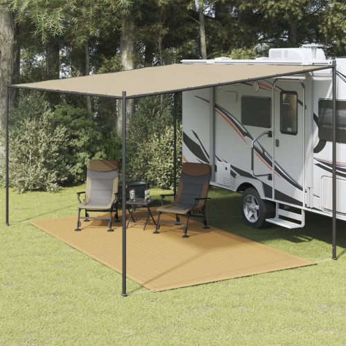 vidaXL Tältmatta sandfärgat 200x400 cm HDPE