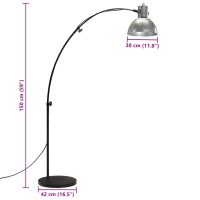 Produktbild för Golvlampa 25 W vintage silver 150 cm E27