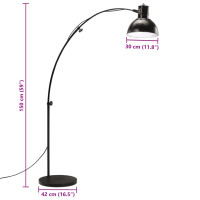 Produktbild för Golvlampa 25 W svart 150 cm E27