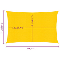 Produktbild för Solsegel 160 g/m² rektangulär gul 5x7 m HDPE