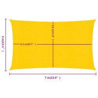 Produktbild för Solsegel 160 g/m² rektangulär gul 4x7 m HDPE