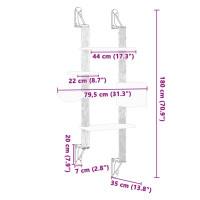 Produktbild för Väggmonterat klösträd med klöspelare mörkgrå 180 cm