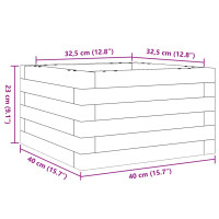 Produktbild för Odlingslåda vit 40x40x23 cm massiv furu