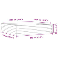 Produktbild för Odlingslåda vaxbrun 110x110x23 cm massiv furu