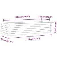 Produktbild för Odlingslåda vit 110x40x23 cm massiv furu