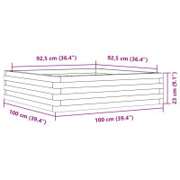 Produktbild för Odlingslåda 100x100x23 cm massivt furuträ