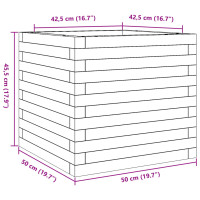 Produktbild för Odlingslåda 50x50x45,5 cm massivt furuträ