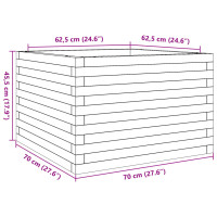 Produktbild för Odlingslåda vaxbrun 70x70x45,5 cm massiv furu