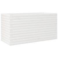 Produktbild för Odlingslåda vit 90x40x45,5 cm massiv furu