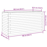 Produktbild för Odlingslåda vit 90x40x45,5 cm massiv furu