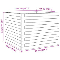 Produktbild för Odlingslåda 60x60x45,5 cm massivt furuträ