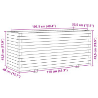 Produktbild för Odlingslåda 110x40x49,5 cm massivt furuträ