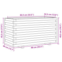 Produktbild för Odlingslåda 90x40x49,5 cm massivt furuträ