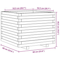 Produktbild för Odlingslåda vit 60x60x49,5 cm massiv furu