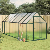 Produktbild för Växthus med ram grön 445x169x195 cm aluminium