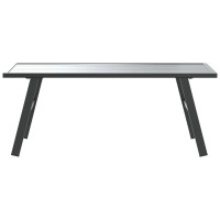 Produktbild för Soffbord för trädgård svart 90x45x35 cm pulverlackerat stål