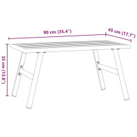 Produktbild för Soffbord för trädgård svart 90x45x35 cm pulverlackerat stål
