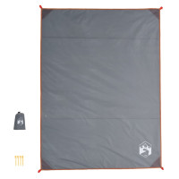 Produktbild för Picknickfilt med markpinnar grå och orange 205x155 cm