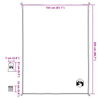 Produktbild för Picknickfilt med markpinnar grå och orange 205x155 cm