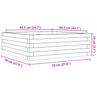 Produktbild för Odlingslåda vaxbrun 70x70x23 cm massiv furu