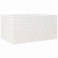 Produktbild för Odlingslåda vit 90x60x45,5 cm massiv furu