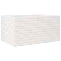 Produktbild för Odlingslåda vit 90x60x45,5 cm massiv furu