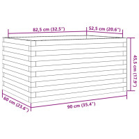 Produktbild för Odlingslåda vit 90x60x45,5 cm massiv furu