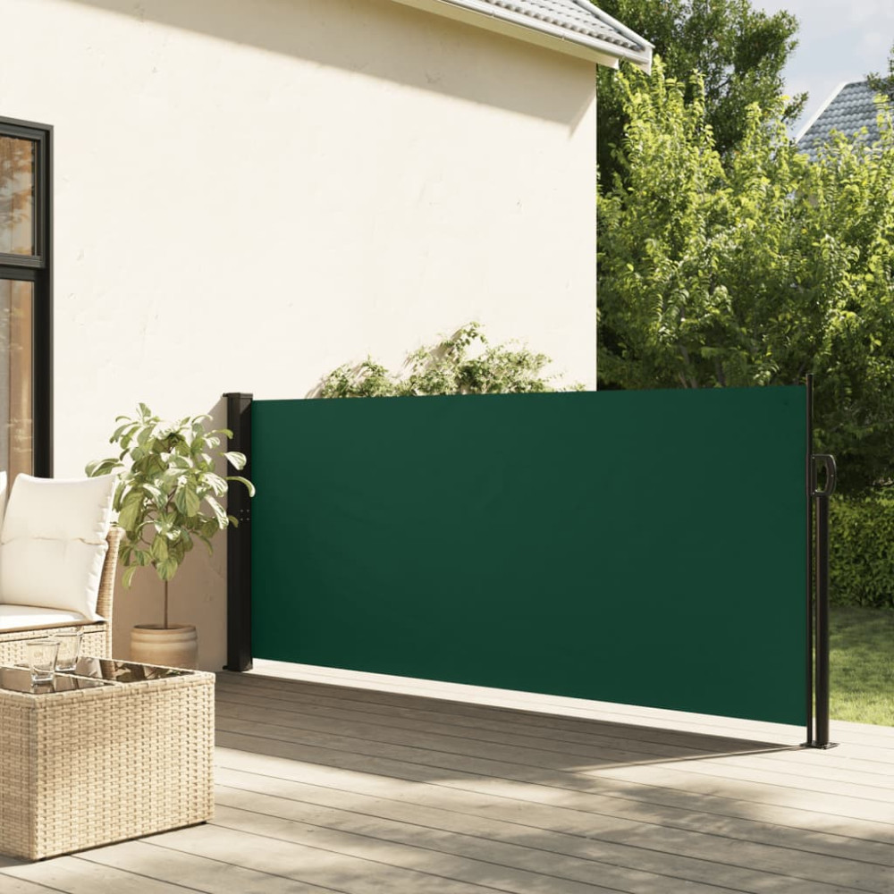 Produktbild för Indragbar sidomarkis mörkgrön 120x500 cm