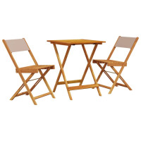 Produktbild för Caféset 3 delar taupe tyg och massivt trä