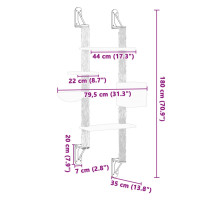 Produktbild för Väggmonterat klösträd med klöspelare ljusgrå 180 cm